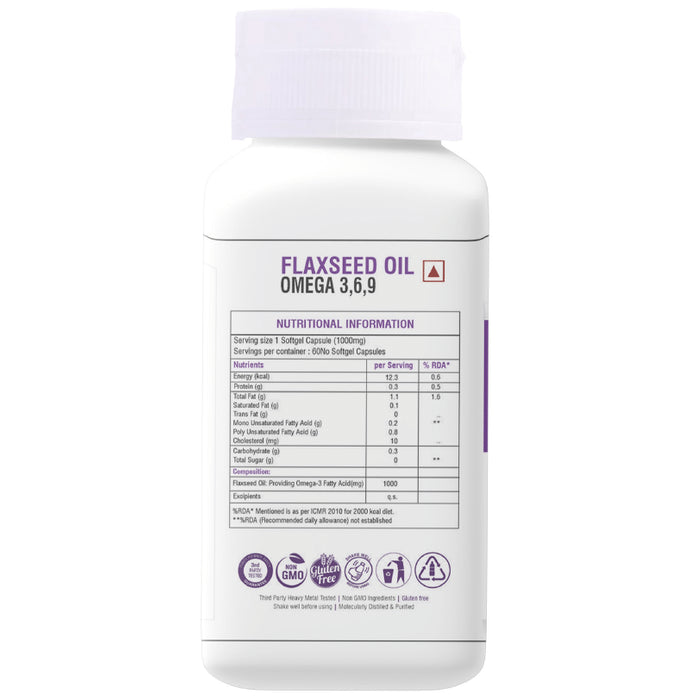 Healthy Diet Flaxseed Oil Omega 3,6,9 1000mg Soft Gel Capsule