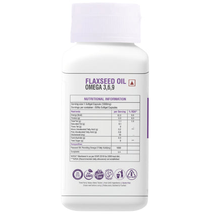 Healthy Diet Flaxseed Oil Omega 3,6,9 1000mg Soft Gel Capsule