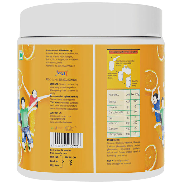 Healthy You Glucose Instant Drink with Vitamin C Orange Powder