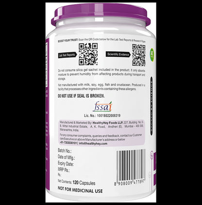 HealthyHey Nutrition 55mcg of Vitamin K2 MK 7 | Vegetable Capsule for Bone Health