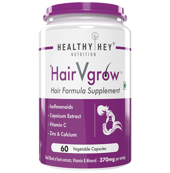 HealthyHey Nutrition Hair V grow 370mg Vegetable Capsule - Classic Derma