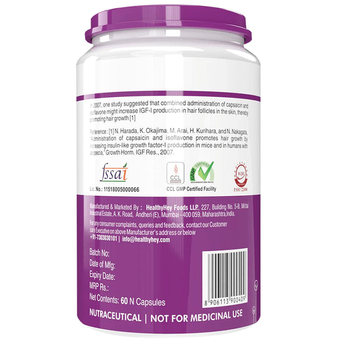 HealthyHey Nutrition Hair V grow 370mg Vegetable Capsule