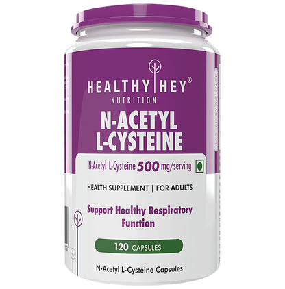 HealthyHey Nutrition N-Acetyl L-Cysteine 500mg for Healthy Respiratory Function | Capsule - Classic Derma