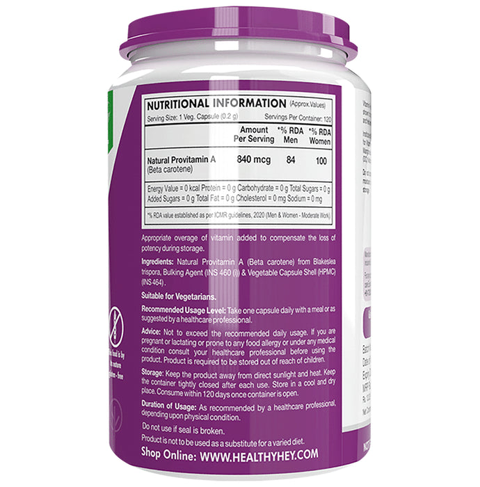 HealthyHey Nutrition Natural Vitamin A Vegetable Capsule