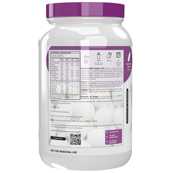 HealthyHey Nutrition Pasteurized Egg White Protein Powder Unflavoured