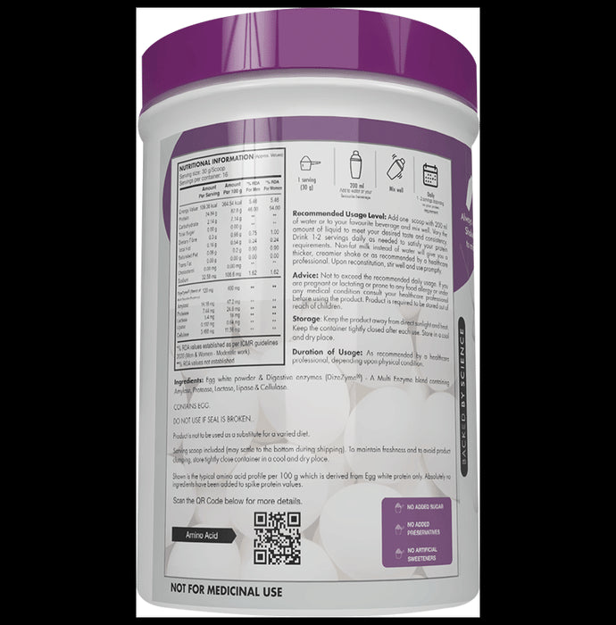 HealthyHey Nutrition Pasteurized Egg White Protein Powder Unflavoured