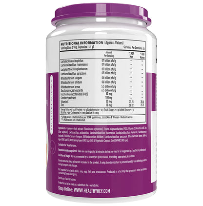 HealthyHey Nutrition Probiotics 50 Billion CFU 500mg Veg Capsule