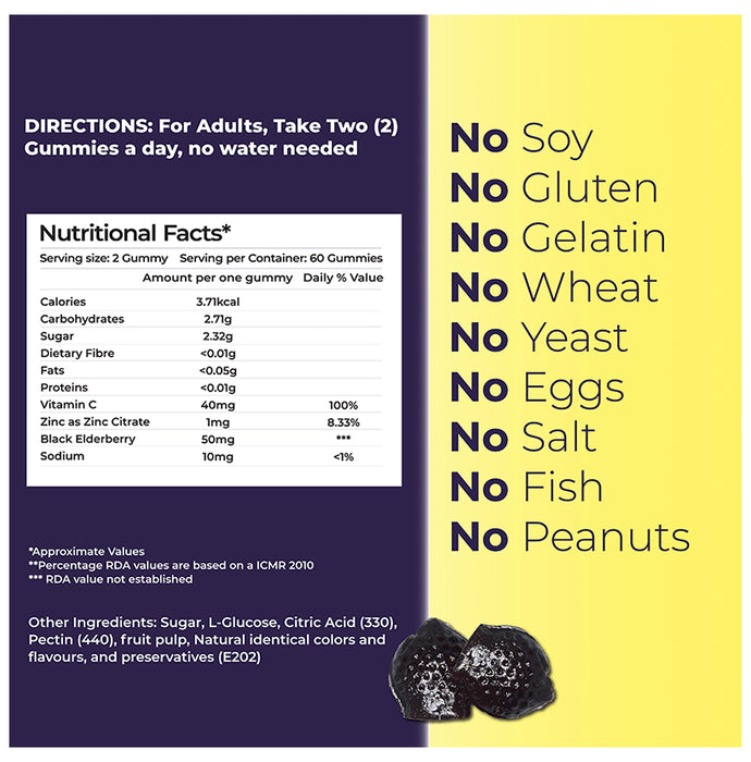 Healthyments Immune Support Gummies Black Currant