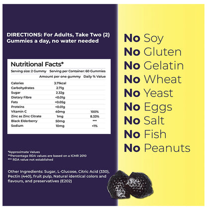 Healthyments Immune Support Gummies Black Currant