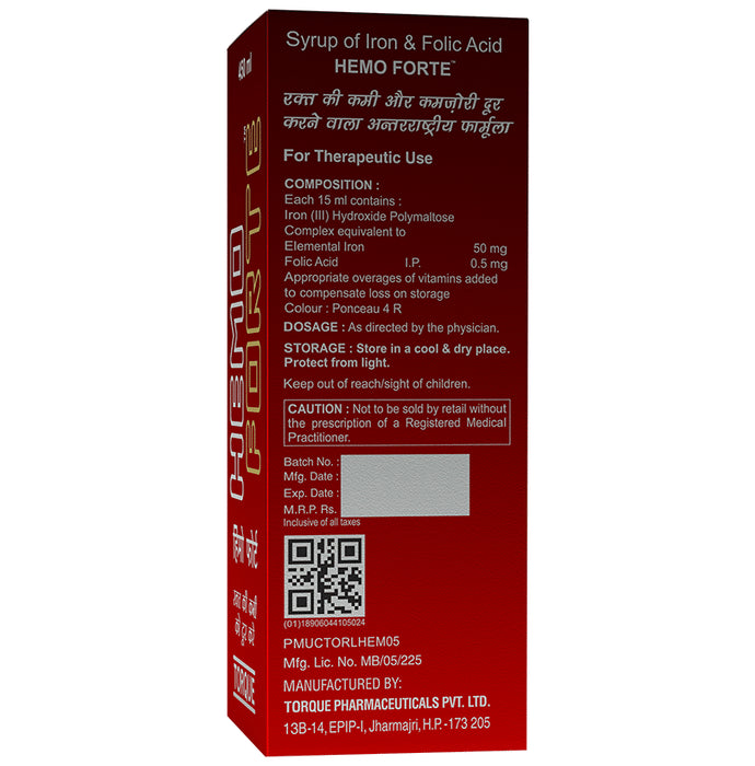 Hemoforte Iron & Folic Acid Syrup For Blood Enhancement Syrup
