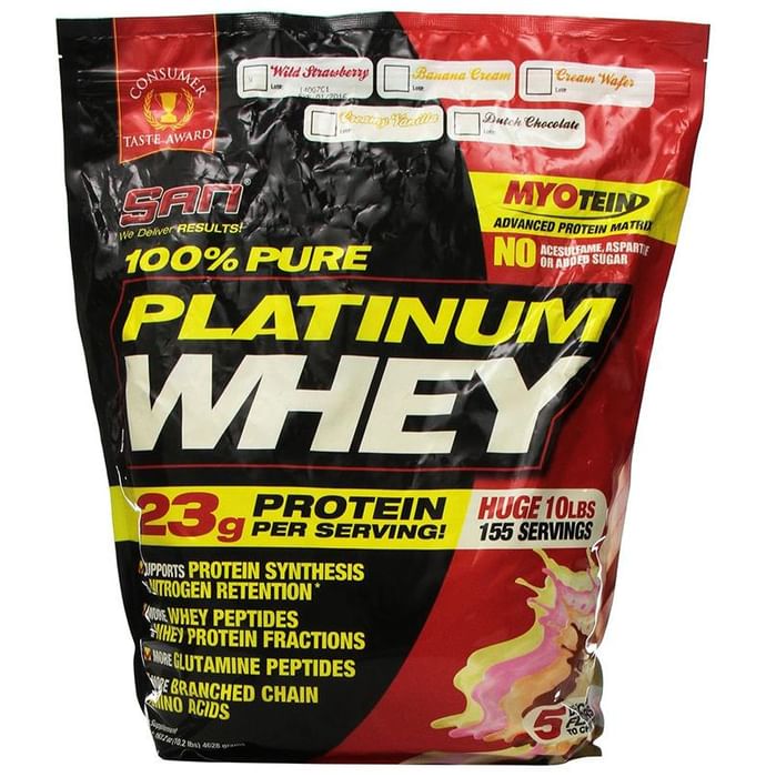 SAN 100% Pure Platinum Whey Protein Powder Creamy Vanilla - Classic Derma