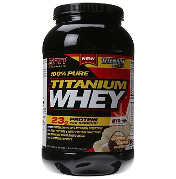 SAN 100% Pure Titanium Whey Protein Powder Banana Coconut - Classic Derma