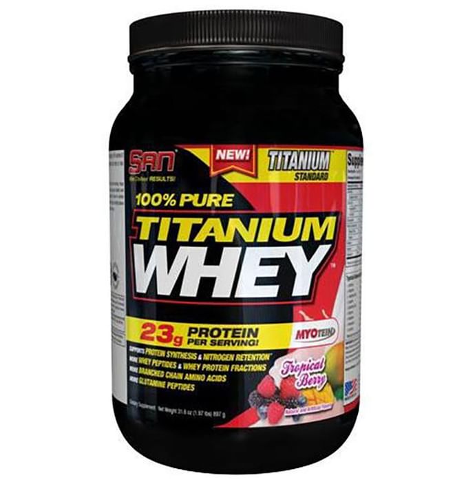 SAN 100% Pure Titanium Whey Protein Powder Tropical Berry - Classic Derma