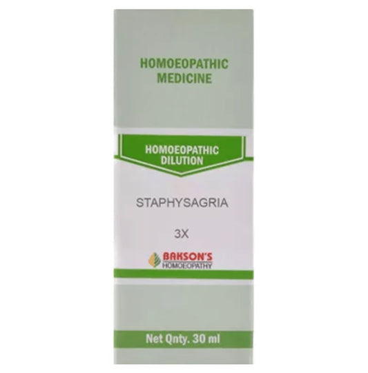 Bakson's Homeopathy Staphysagria Dilution 3X - Classic Derma