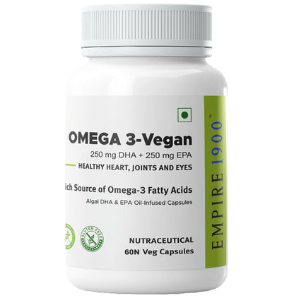 EMPIRE 1900 Omega-3 Vegan Capsules | Omega-3 for Vegetarians |Vegan Omega-3 Supplement | - Classic Derma