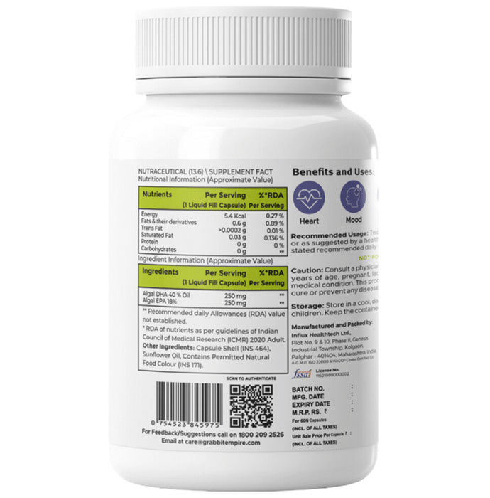 EMPIRE 1900 Omega-3 Vegan Capsules | Omega-3 for Vegetarians |Vegan Omega-3 Supplement |