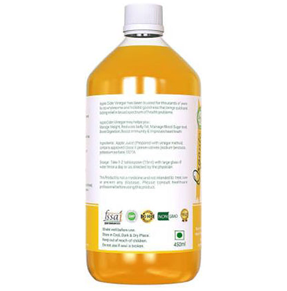 Herbal Max 100% Organic Apple Cider Vinegar with Mother (450ml Each)