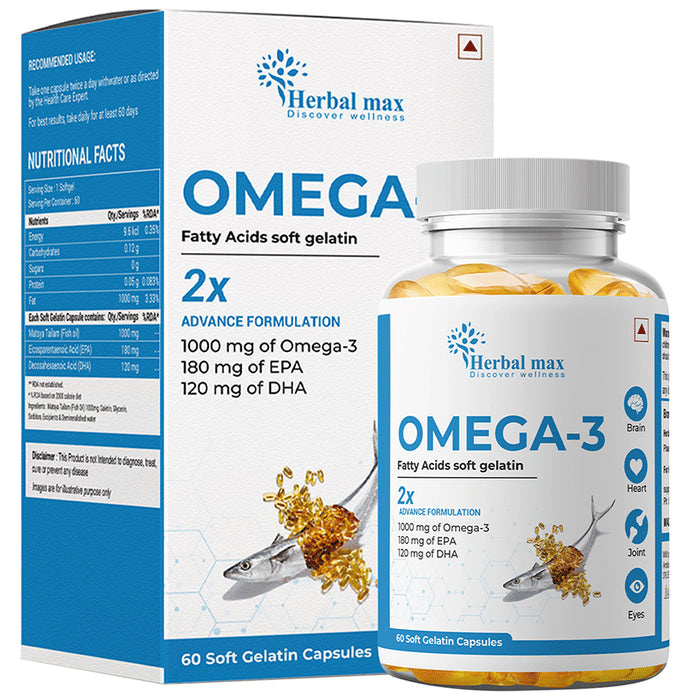 Herbal Max Omega-3 Soft Gelatin Capsule - Classic Derma