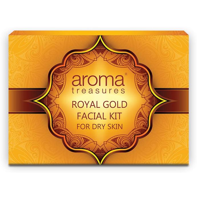 Aroma Treasures Royal Gold Facial Kit Single Time Use for Dry Skin - Classic Derma