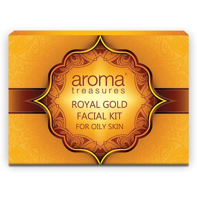 Aroma Treasures Royal Gold Facial Kit Single Time Use for Oily Skin - Classic Derma