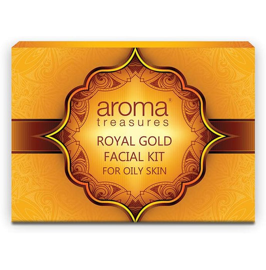Aroma Treasures Royal Gold Facial Kit Single Time Use for Oily Skin - Classic Derma