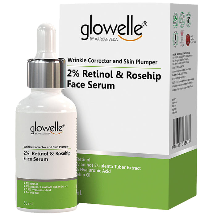 Aryanveda Glowelle 2% Retinol & Rosehip Face Serum - Classic Derma