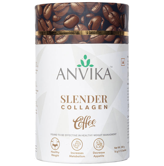 Anvika Slender Collagen Sachet for Weight Loss (16gm Each) Coffee - Classic Derma