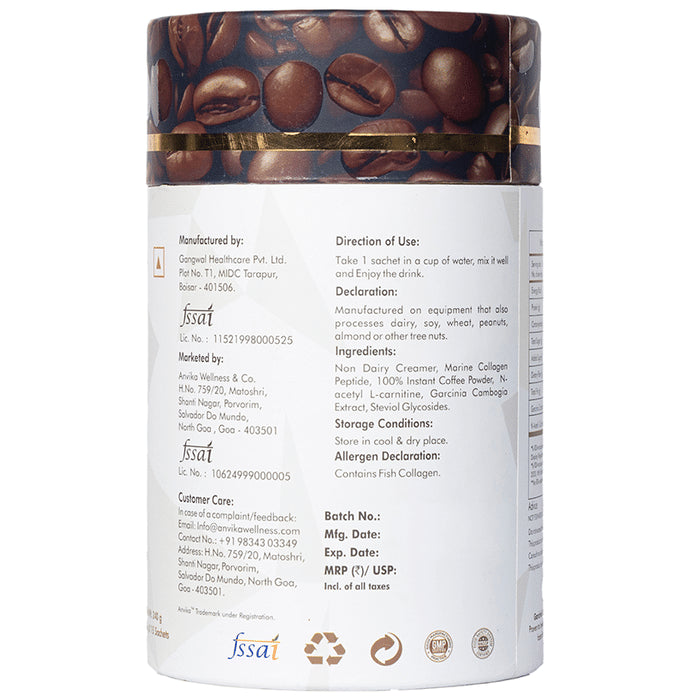 Anvika Slender Collagen Sachet for Weight Loss (16gm Each) Coffee