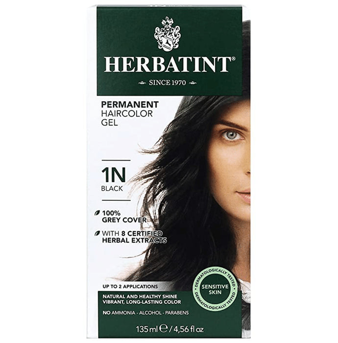 Herbatint Permanent Haircolor Gel 1N Black - Classic Derma
