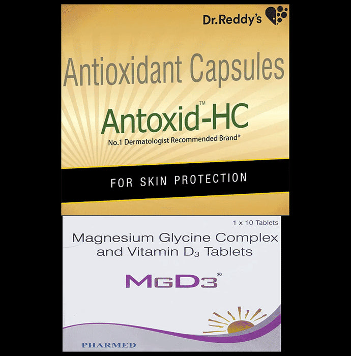 Combo Pack of MGD3 Tablet (10) & Antoxid -HC Capsule (30) - Classic Derma