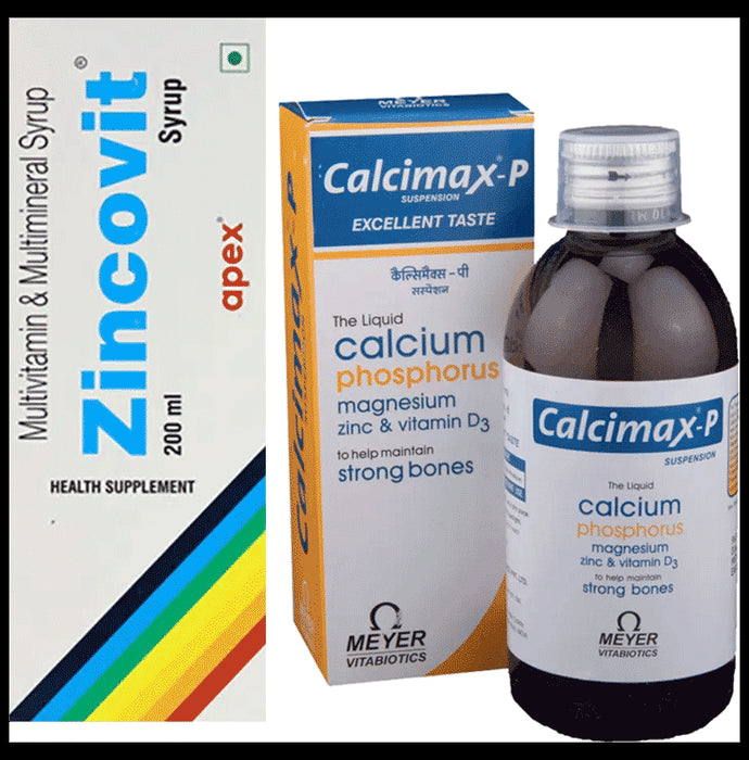 Combo Pack of Zincovit Syrup (200ml) & Calcimax -P Suspension (200ml) - Classic Derma