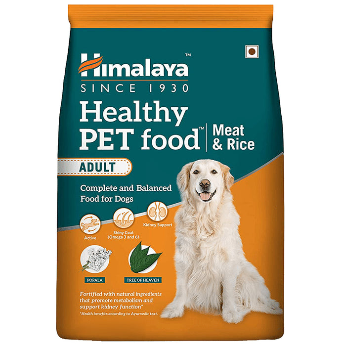Himalaya Healthy Pet Food for Adult Dogs | With Omega 3 & 6 for Shiny Coat, Kidney Support & Energy | Meat & Rice - Classic Derma