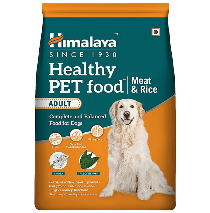 Himalaya Healthy Pet Food for Adult Dogs | With Omega 3 & 6 for Shiny Coat, Kidney Support & Energy | Meat & Rice - Classic Derma