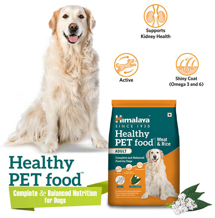 Himalaya Healthy Pet Food for Adult Dogs | With Omega 3 & 6 for Shiny Coat, Kidney Support & Energy | Meat & Rice