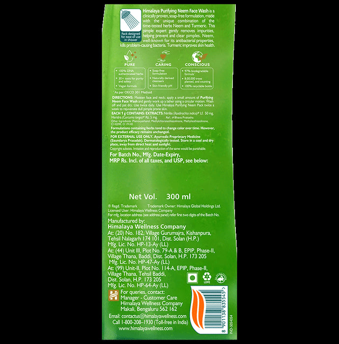 Himalaya Herbals Purifying Neem Face Wash | For Acne & Pimple Relief | Paraben and Soap Free Face Care Product