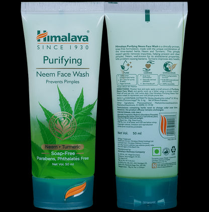 Himalaya Herbals Purifying Neem Face Wash | For Acne & Pimple Relief | Paraben and Soap Free Face Care Product - Classic Derma