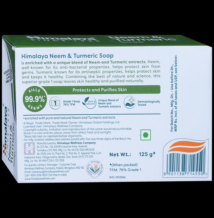 Himalaya Neem & Turmeric Soap | Pure & Natural | Protects & Purifies Skin