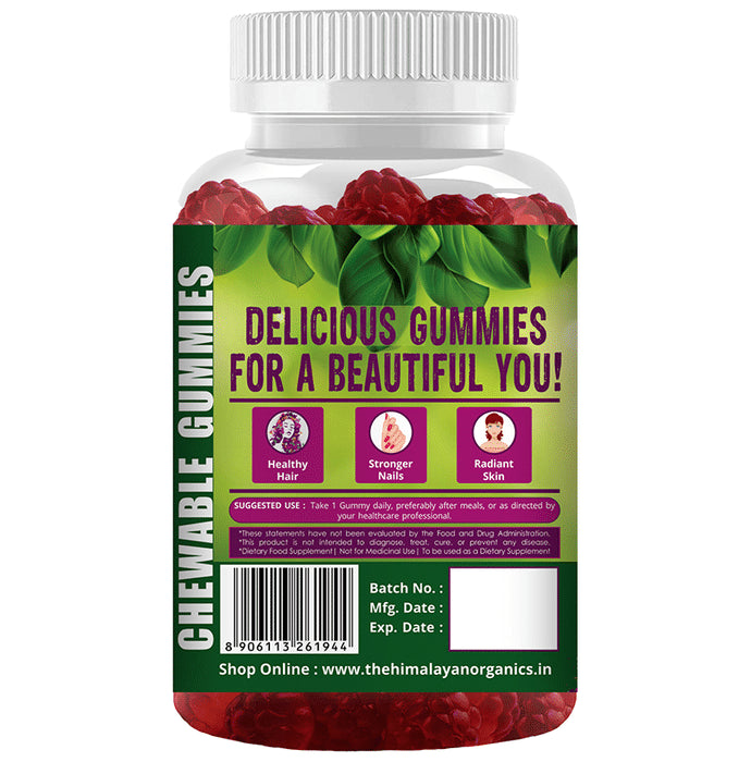 Himalayan Organics Biotin Gummies for Hair, Nails & Skin Health
