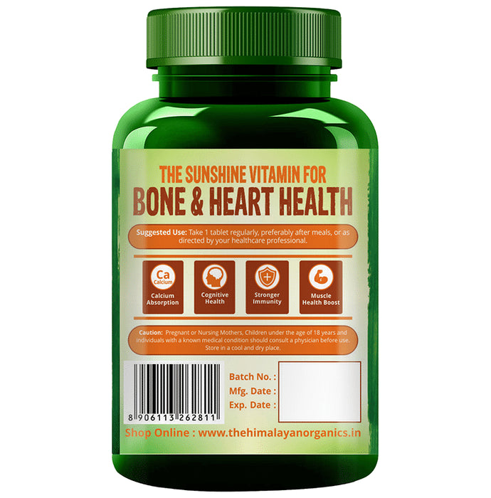 Himalayan Organics Vitamin D3 2000 IU + K2 for Bone Health | Tablet