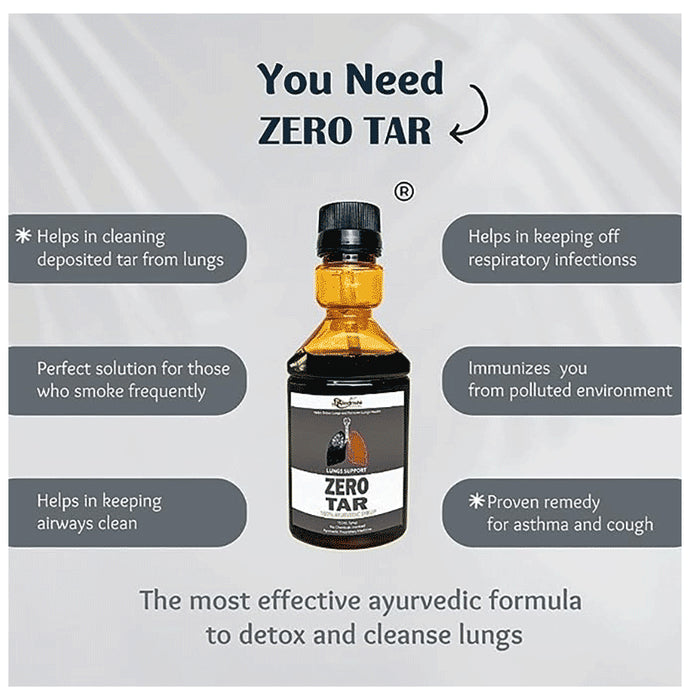 Hindrishi Ayurveda Combo Pack of 2 Bottle of Zero Tar 100% Ayurvedic Syrup & 2 Bottle of Liv Revive Liver Detoxification Syrup (150ml Each)