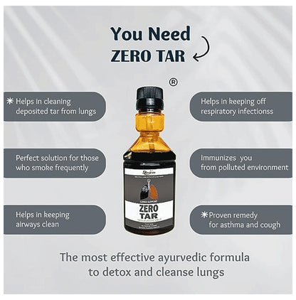 Hindrishi Ayurveda Combo Pack of 2 Bottle of Zero Tar 100% Ayurvedic Syrup & 2 Bottle of Liv Revive Liver Detoxification Syrup (150ml Each)