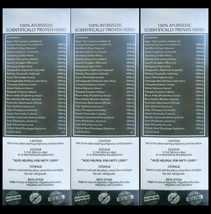 Hindrishi Ayurveda Liv Revive Syrup for Liver Detoxification & Treats Fatty Liver (150ml Each)