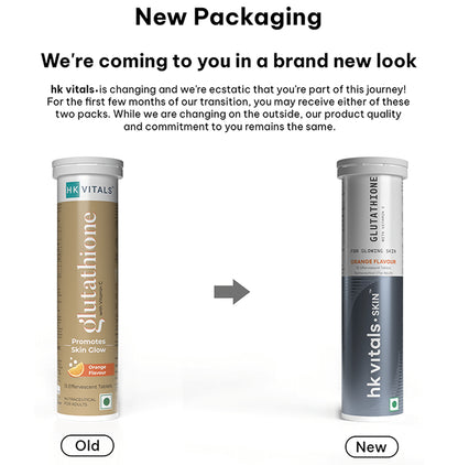 HK Vitals Glutathione with Vitamin C Promotes Skin Glow Effervescent Tablet Orange