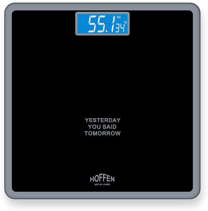 Hoffen Digital/LCD Weighing Scale Black with Blue Backlight - Classic Derma