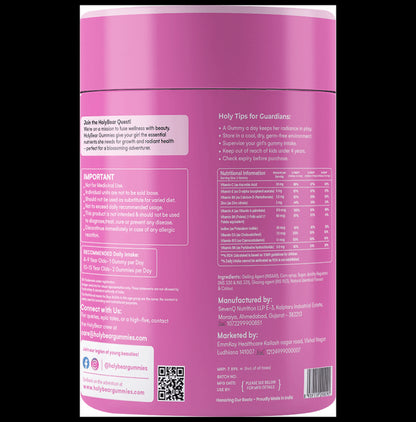 HolyBear GROWGIRL Multivitamin & Immunity Gummies For Girls with Zinc and Iodine Flavour Strawberry