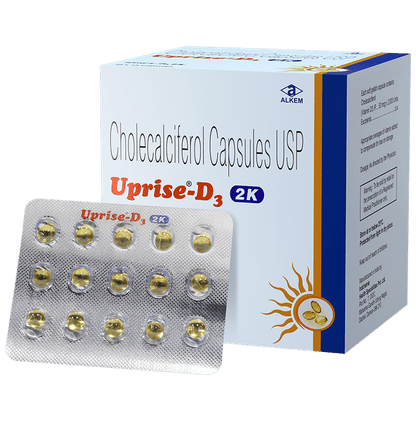 Uprise-D3 Cholecalciferol 2K Soft Gelatin Capsule | For Bone & Joint Health - Classic Derma