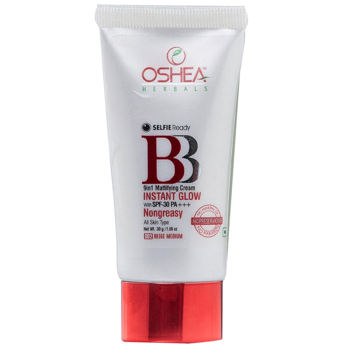Oshea Herbals BB 9 in 1 Mattifying Instant Glow Cream with SPF 30 PA+++ 002 Beige Medium - Classic Derma
