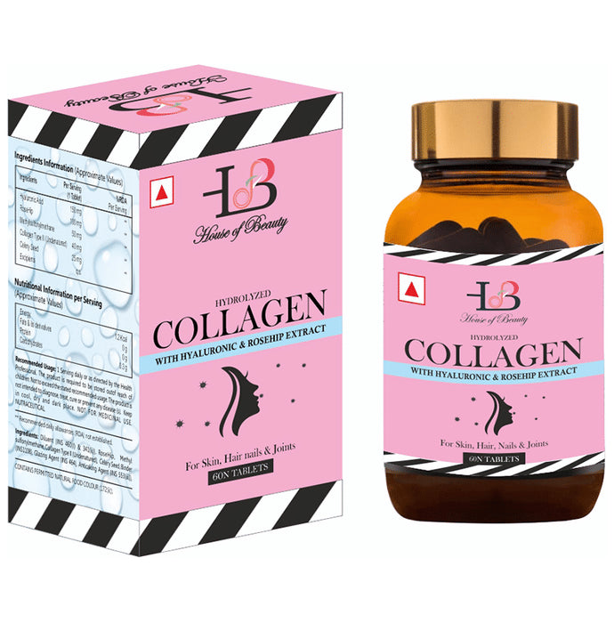 House of Beauty Hydrolyzed Collagen with Hyaluronic & Rosehip Extract Tablet - Classic Derma