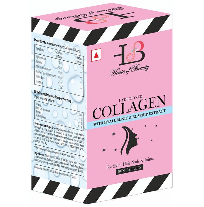 House of Beauty Hydrolyzed Collagen with Hyaluronic & Rosehip Extract Tablet