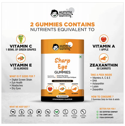 Hummy Gummy Sharp Eye Gummies (30 Each) Strawberry